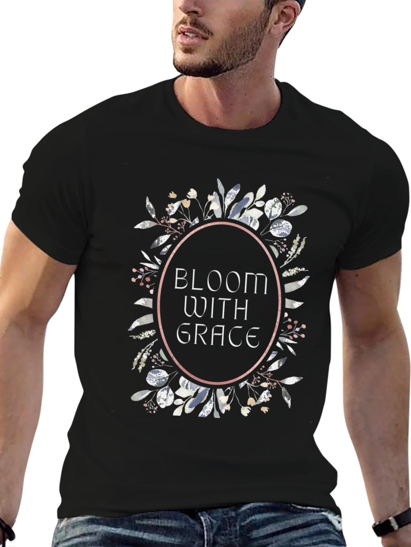 Bloom With Grace Floral Tee - Black