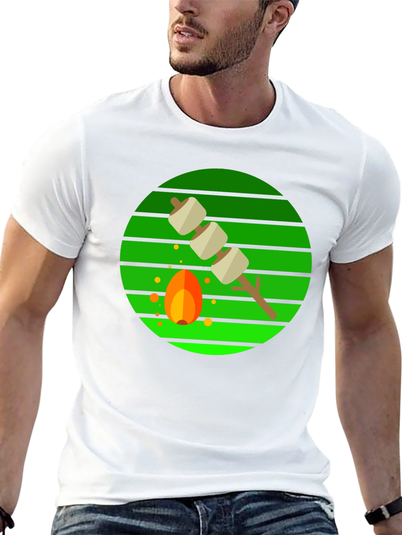 Marshmallow Roasting Campfire Graphic Tee