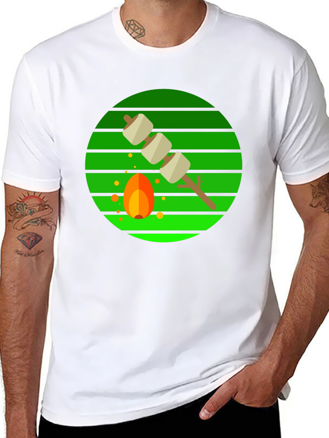 Marshmallow Roasting Campfire Graphic Tee