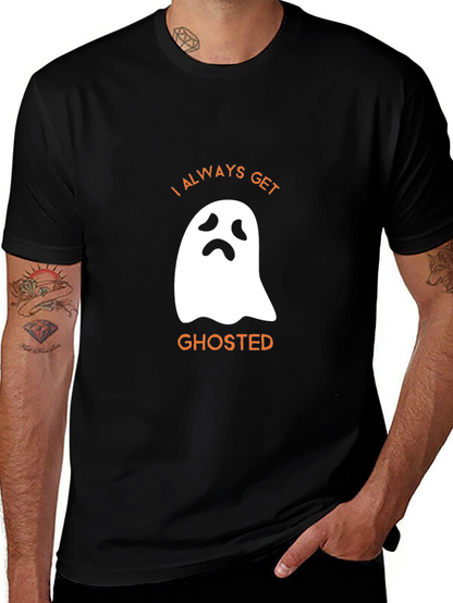 Funny Halloween Ghosted Graphic Tee - Black
