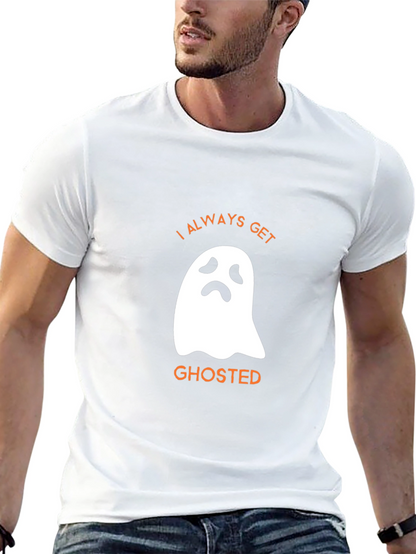Funny Halloween Ghosted Graphic Tee - Black