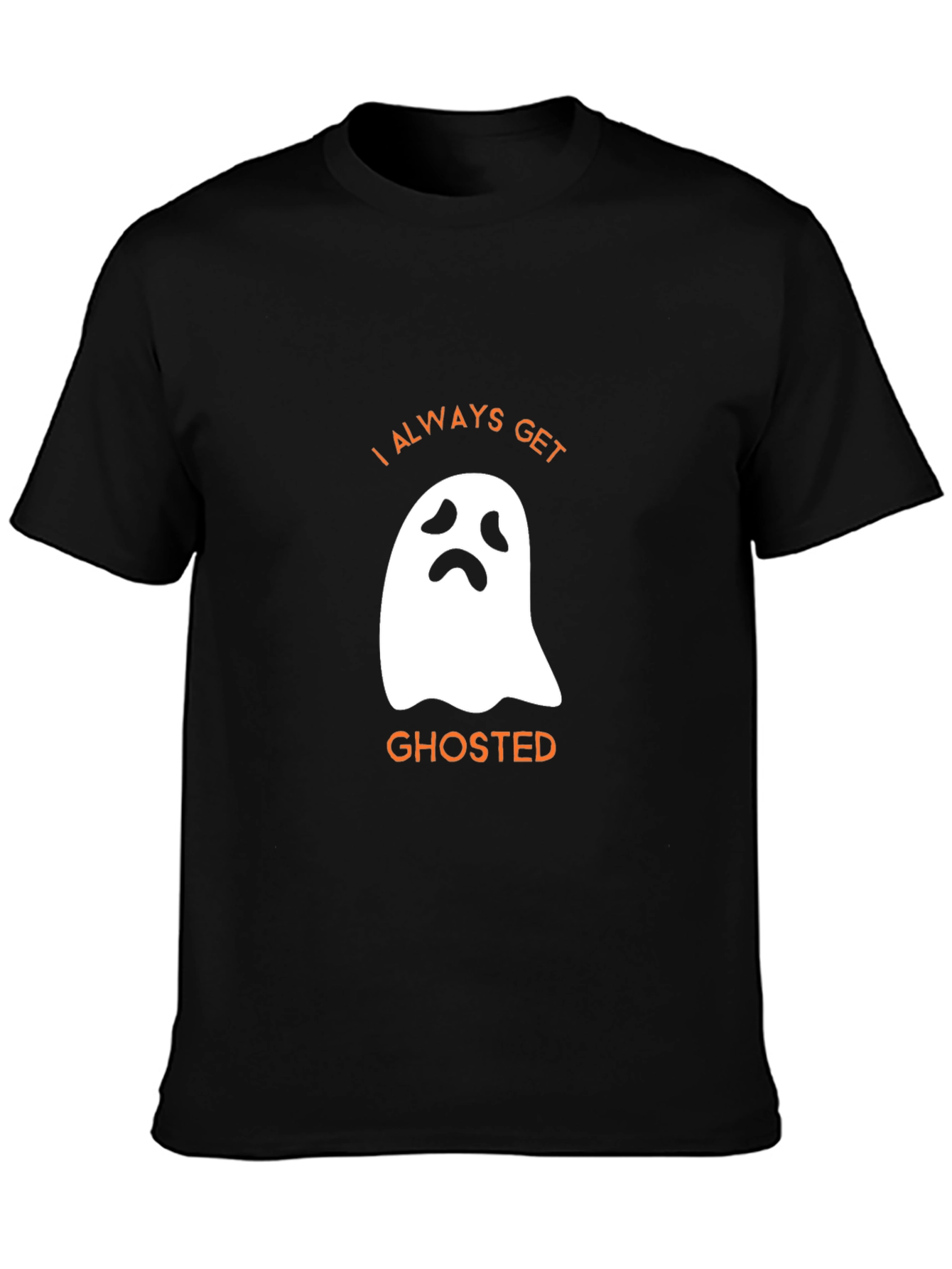 Funny Halloween Ghosted Graphic Tee - Black