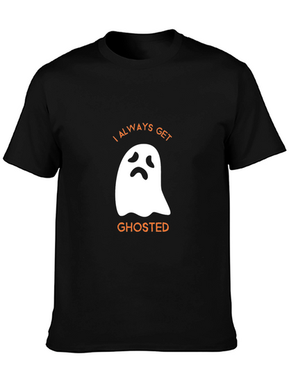 Funny Halloween Ghosted Graphic Tee - Black