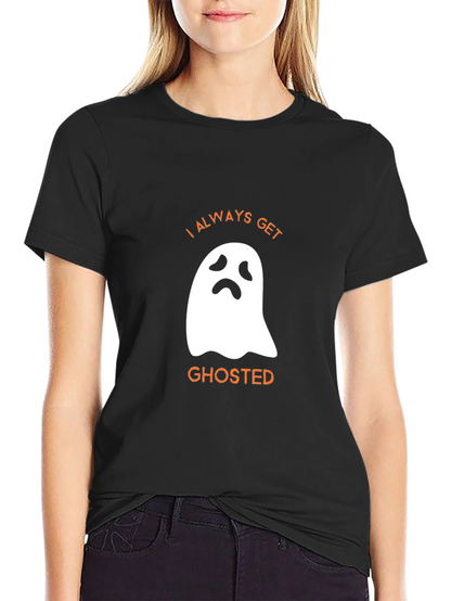 Funny Halloween Ghosted Graphic Tee - Black