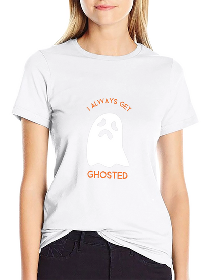 Funny Halloween Ghosted Graphic Tee - Black