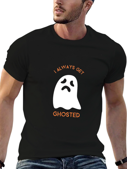 Funny Halloween Ghosted Graphic Tee - Black