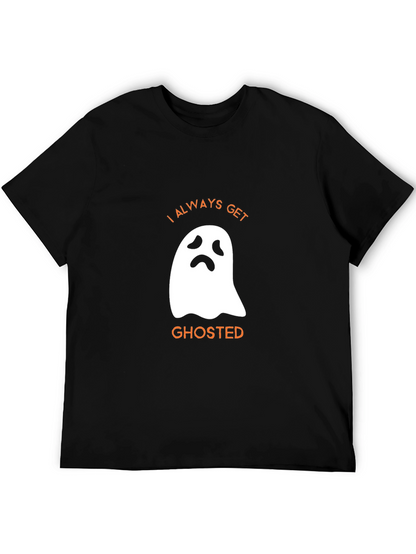 Funny Halloween Ghosted Graphic Tee - Black