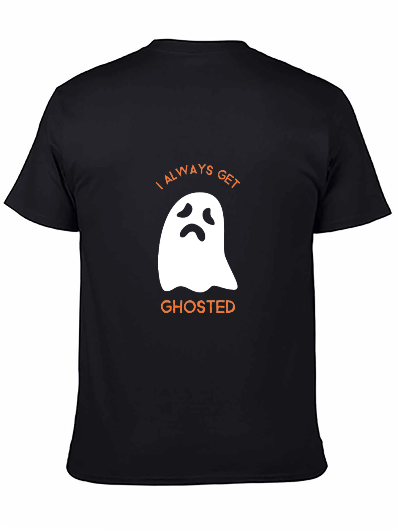 Funny Halloween Ghosted Graphic Tee - Black