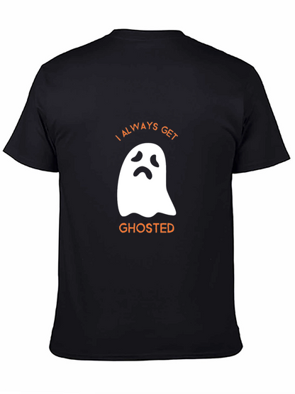 Funny Halloween Ghosted Graphic Tee - Black
