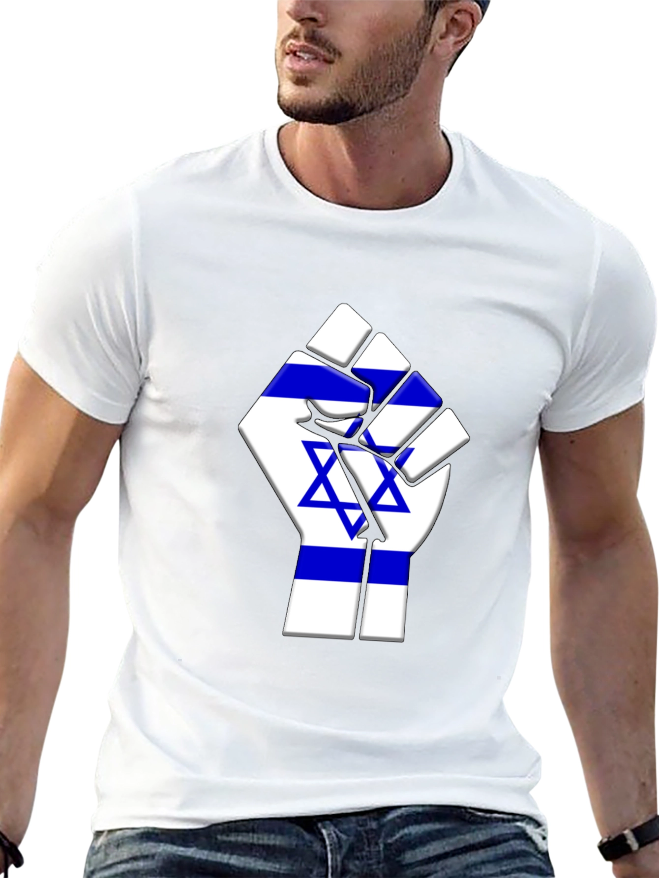 Israeli Flag Fist T-Shirt - Support Israel