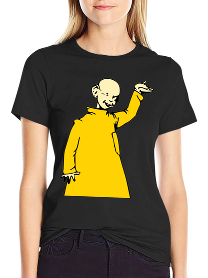 Black T-Shirt with Yellow Cartoon Design