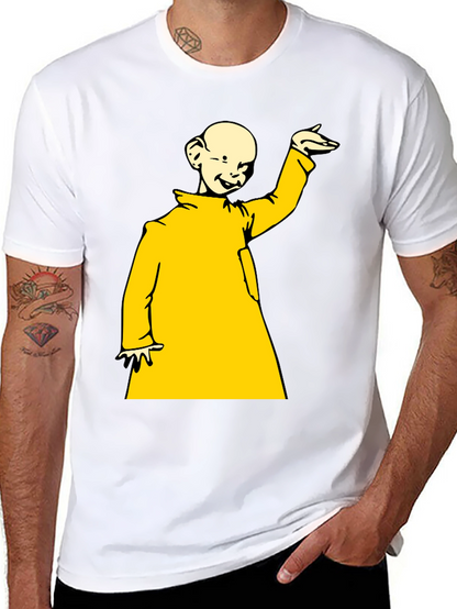 Black T-Shirt with Yellow Cartoon Design