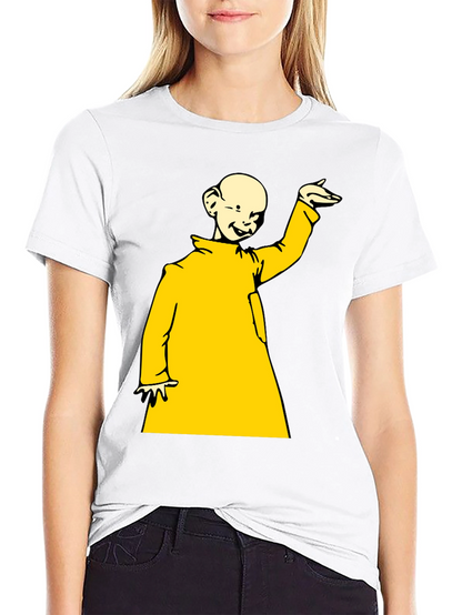 Black T-Shirt with Yellow Cartoon Design