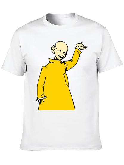 Black T-Shirt with Yellow Cartoon Design