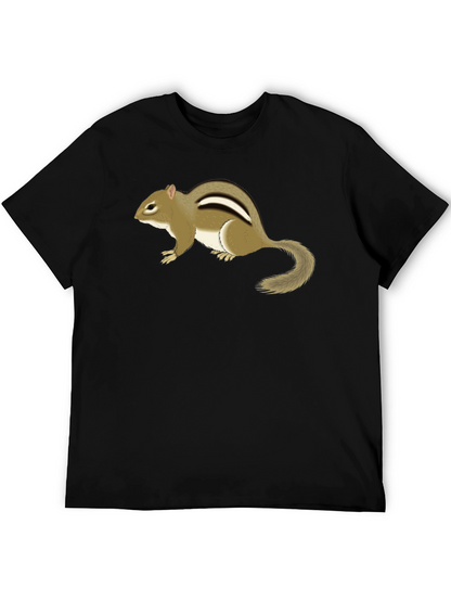 Chipmunk Graphic Tee - Black Cotton T-Shirt