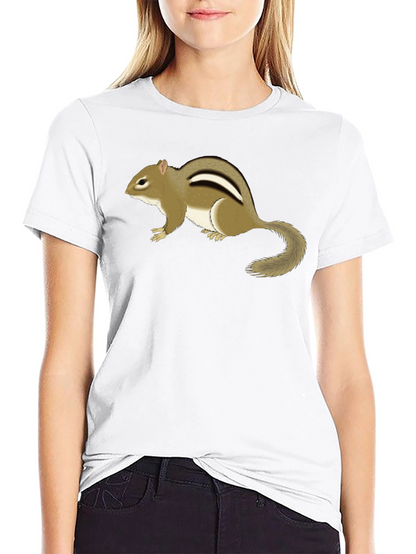 Chipmunk Graphic Tee - Black Cotton T-Shirt