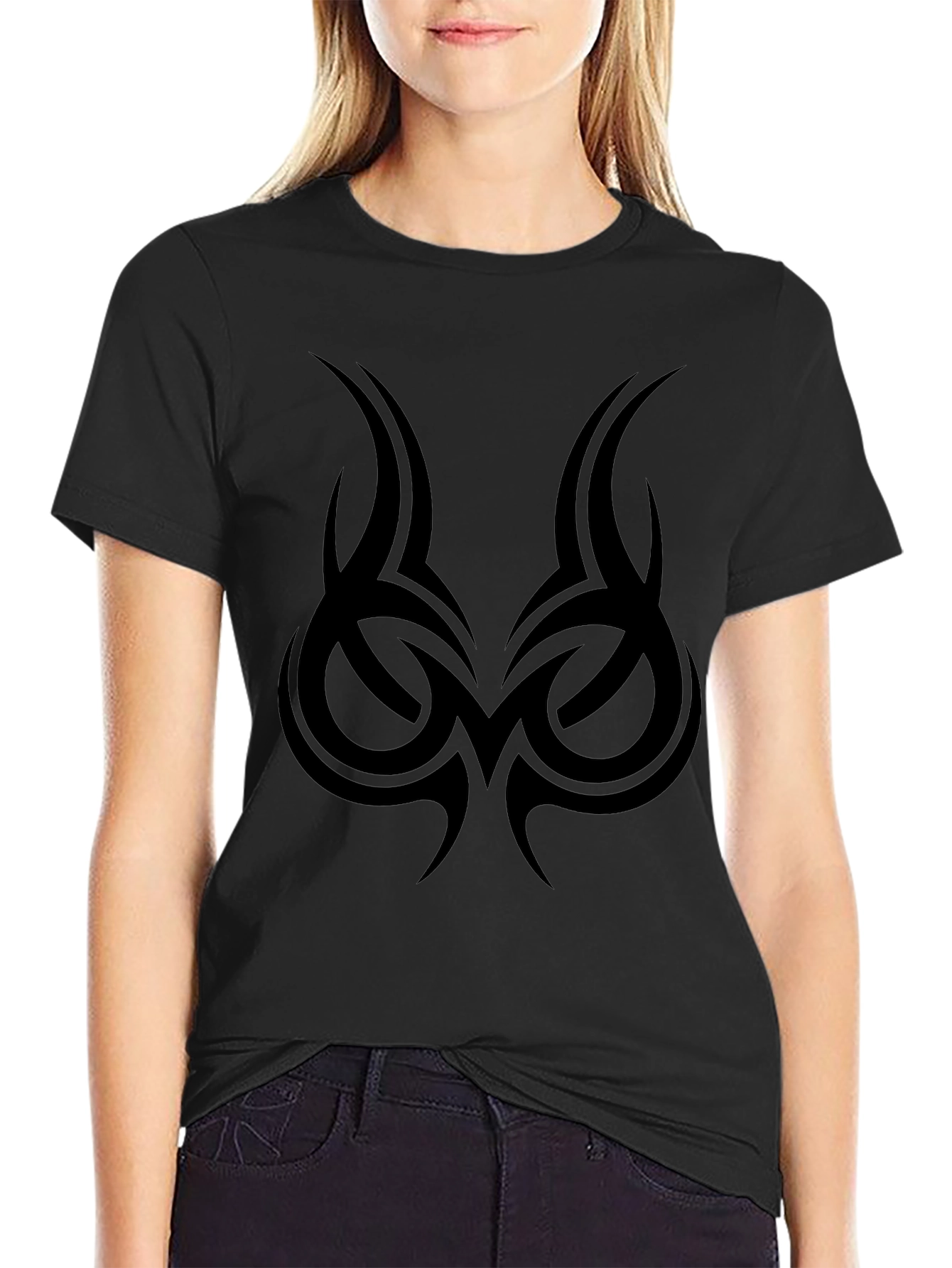 Tribal Tattoo Graphic Tee - Mens Black T-Shirt