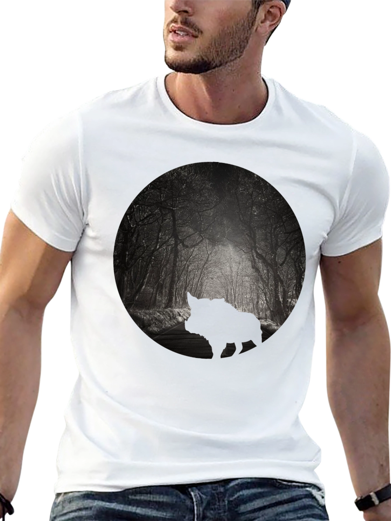 Mens Black Forest Silhouette Graphic Tee