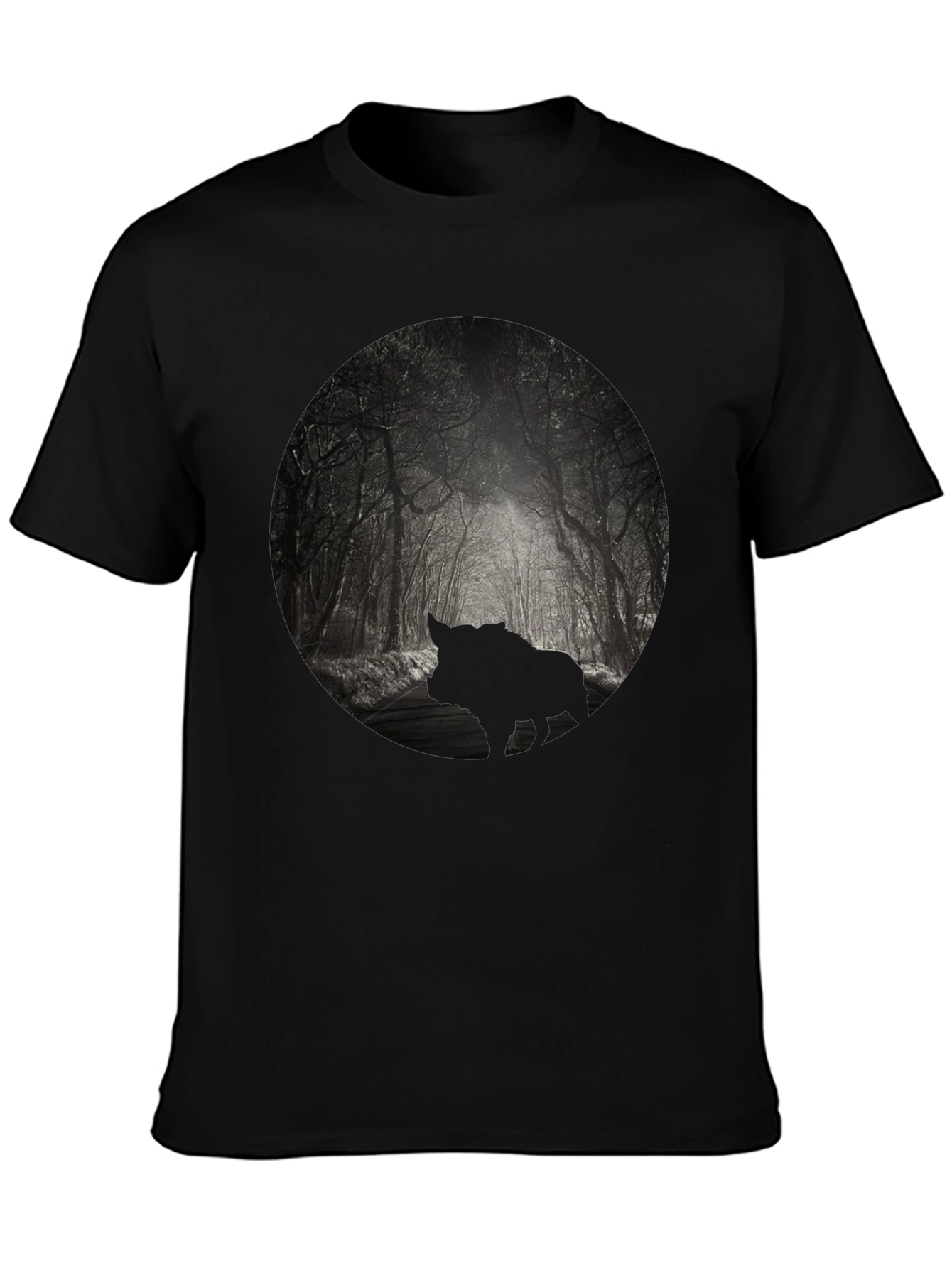 Mens Black Forest Silhouette Graphic Tee