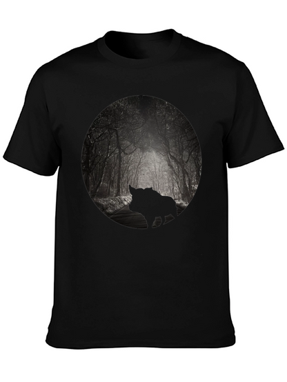 Mens Black Forest Silhouette Graphic Tee