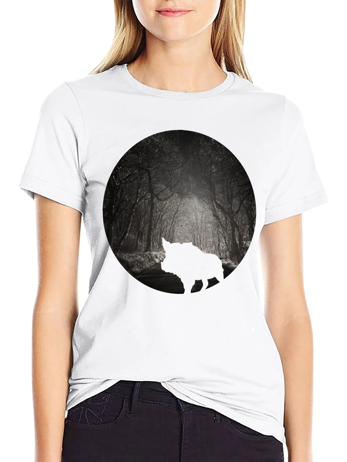Mens Black Forest Silhouette Graphic Tee