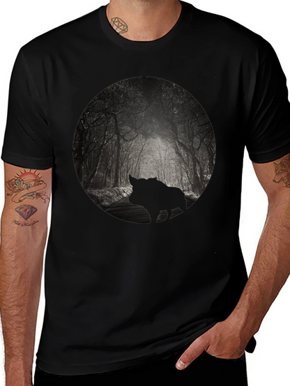Mens Black Forest Silhouette Graphic Tee