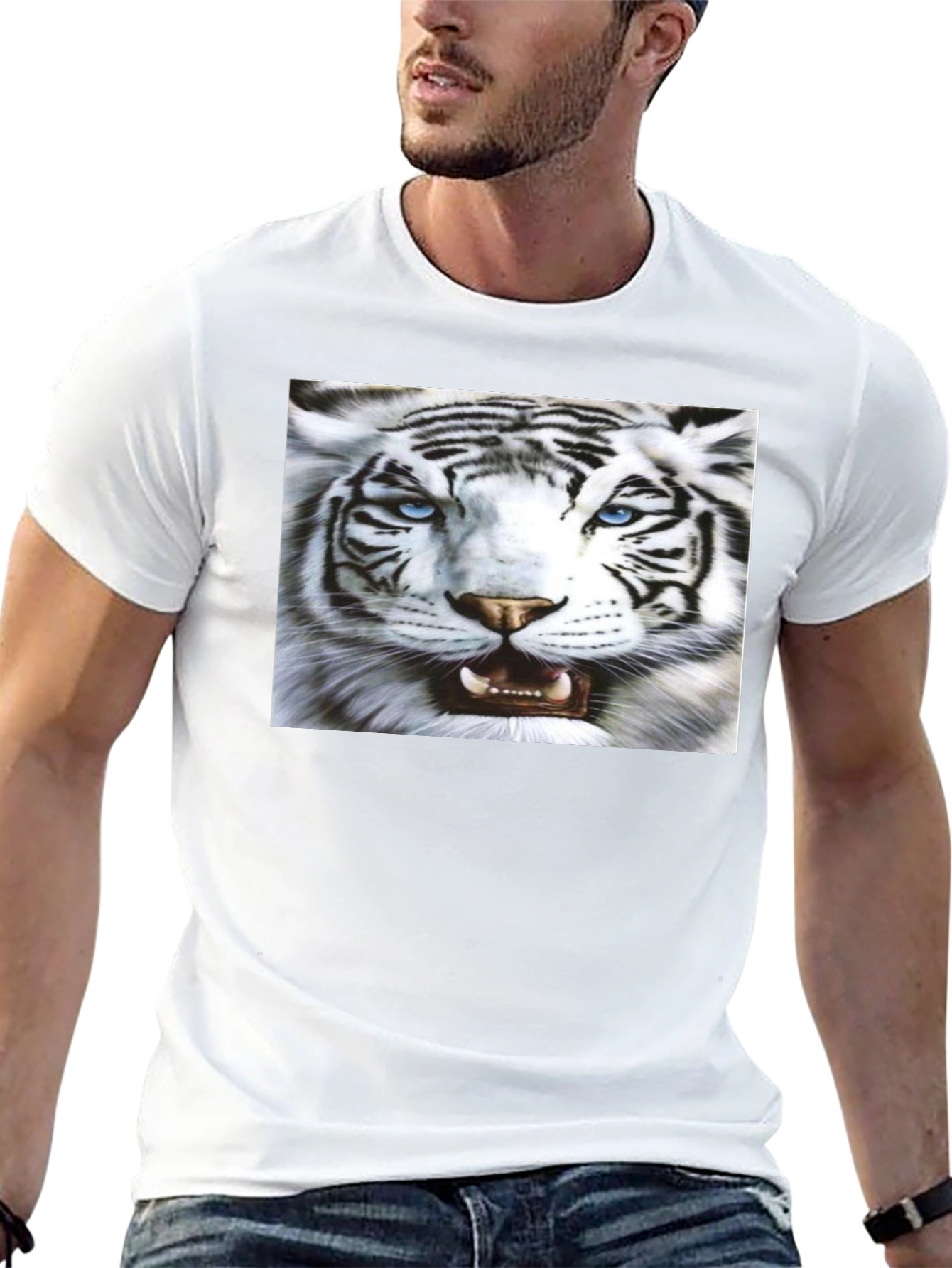 Bold Tiger Graphic Black T-Shirt