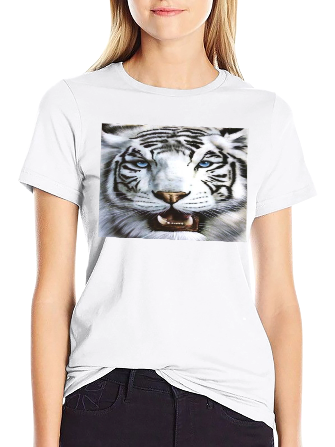 Bold Tiger Graphic Black T-Shirt