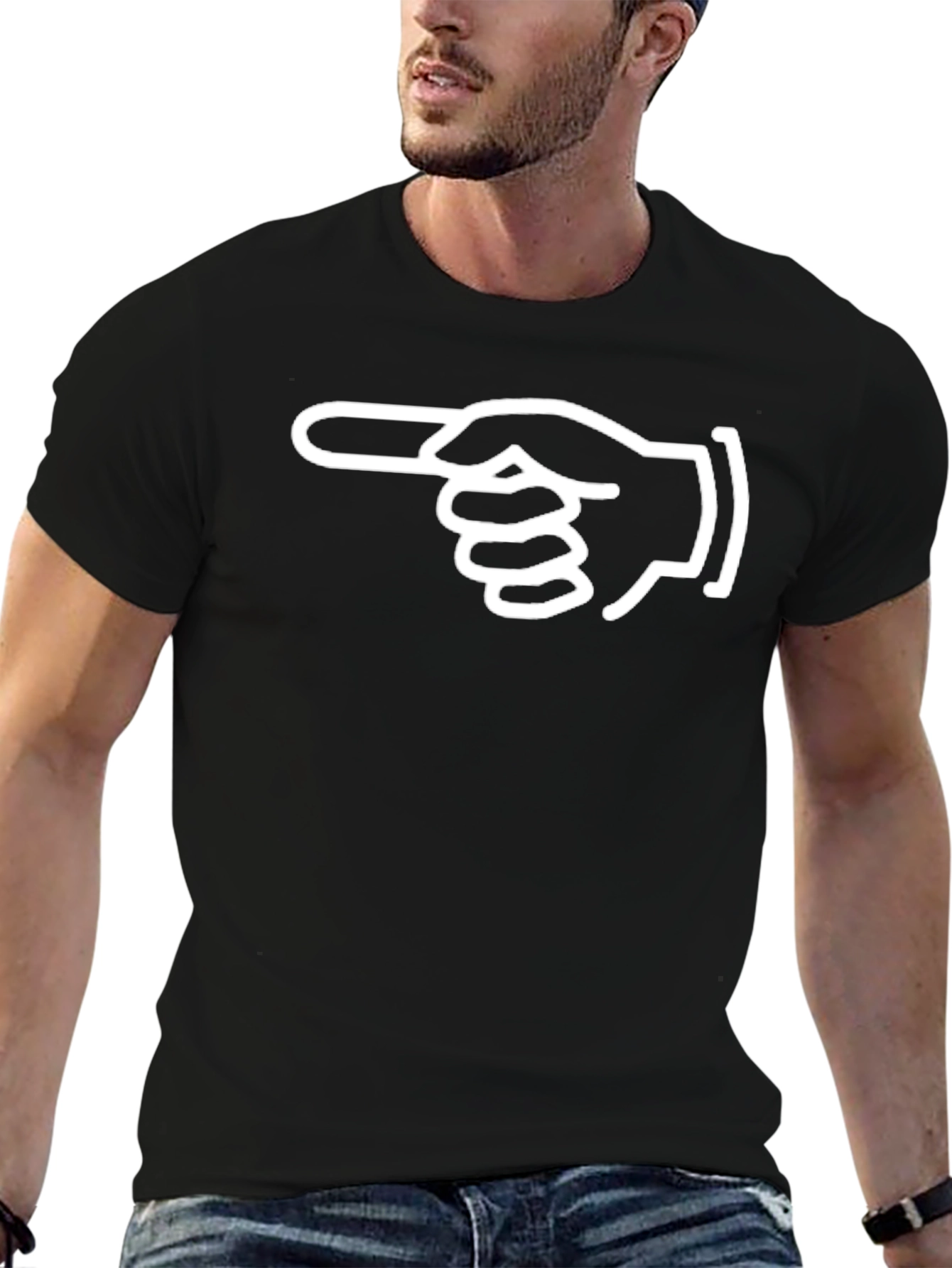 Pointing Hand Graphic Tee - Unisex Black T-Shirt