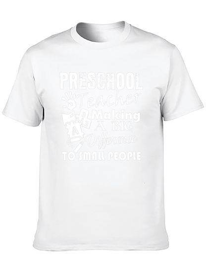 Preschool Teacher Making a Big Difference Black T-Shirt