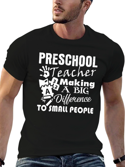 Preschool Teacher Making a Big Difference Black T-Shirt
