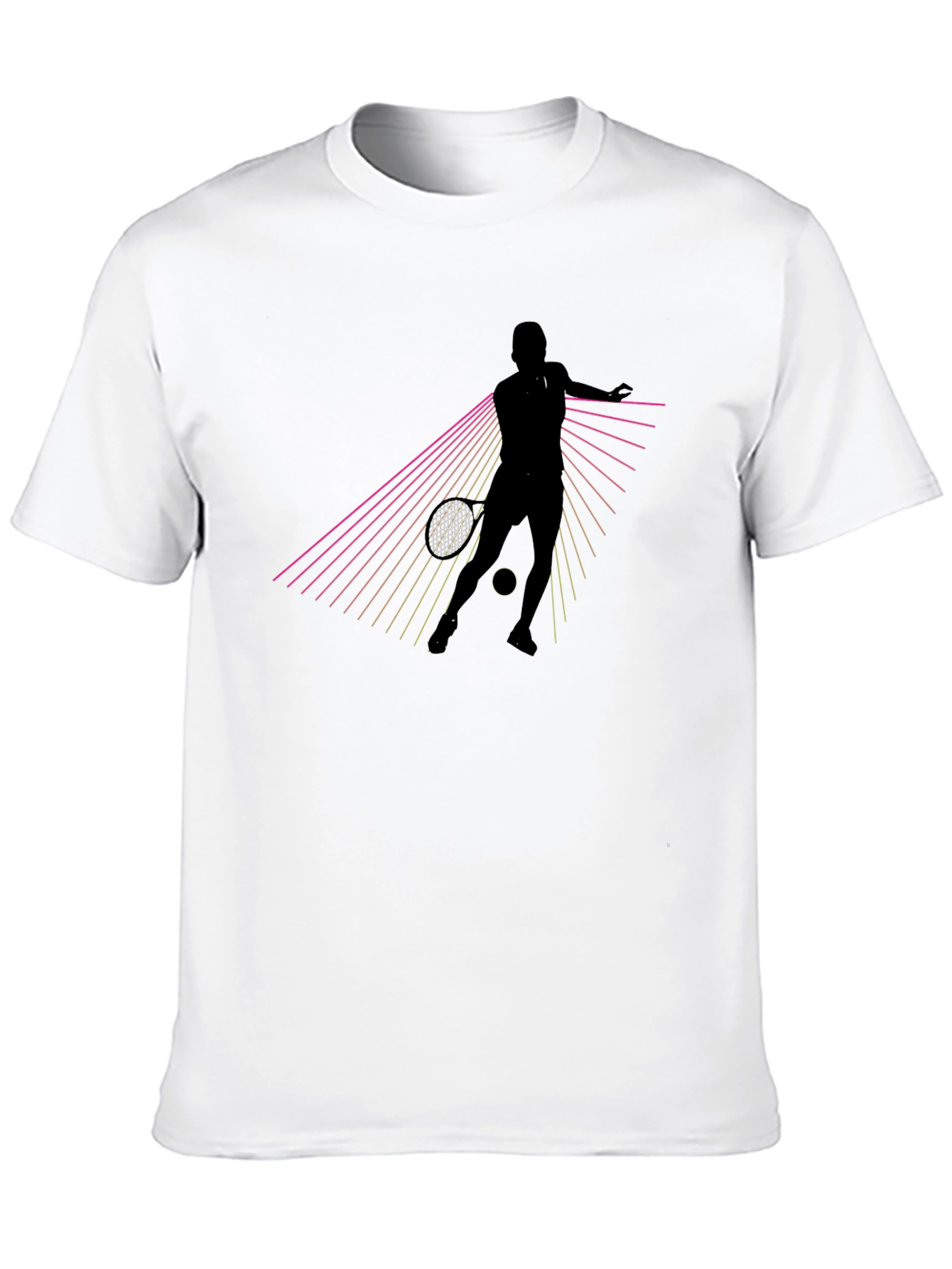 Tennis Player Graphic T-Shirt - Black