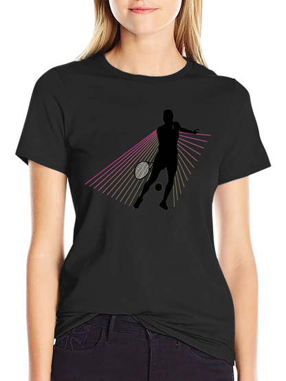 Tennis Player Graphic T-Shirt - Black
