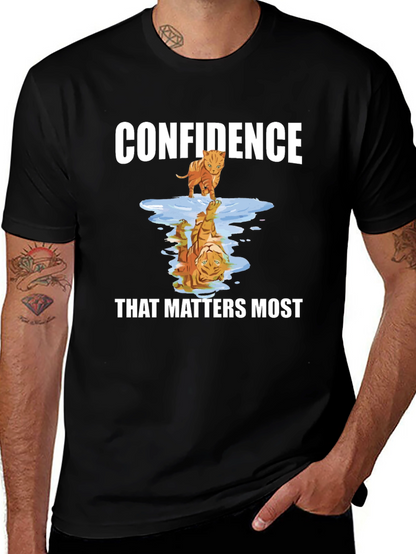 Confidence Tiger Reflection Graphic T-Shirt