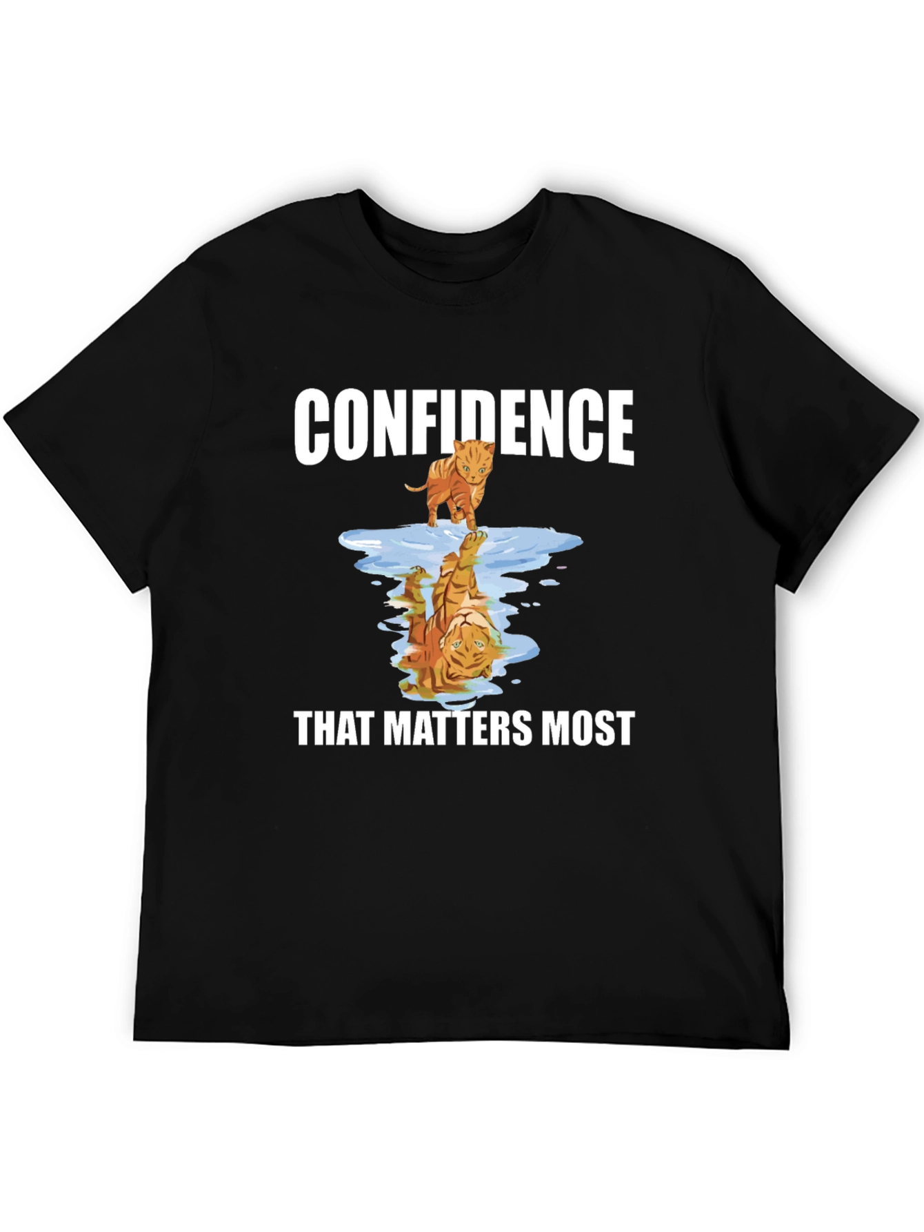 Confidence Tiger Reflection Graphic T-Shirt