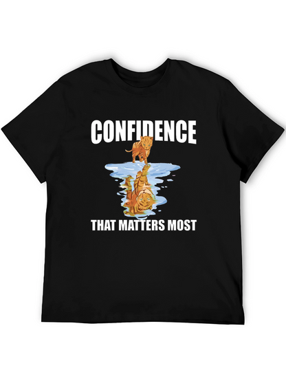 Confidence Tiger Reflection Graphic T-Shirt