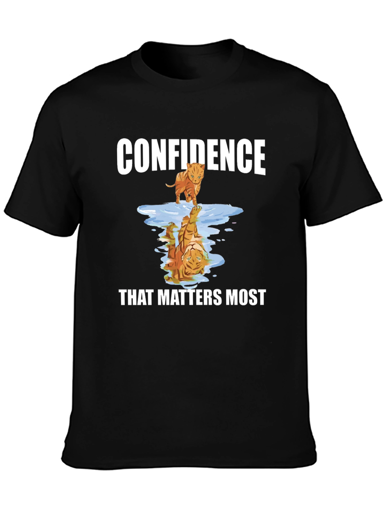 Confidence Tiger Reflection Graphic T-Shirt