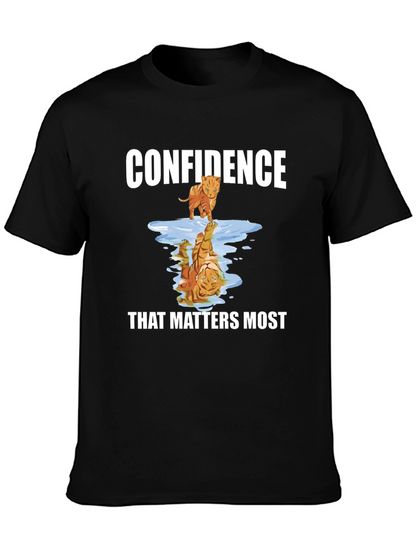 Confidence Tiger Reflection Graphic T-Shirt
