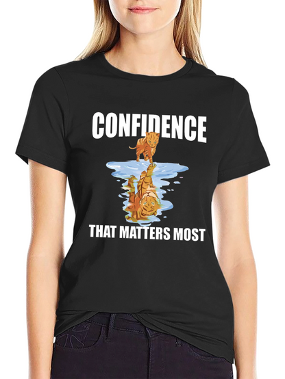 Confidence Tiger Reflection Graphic T-Shirt