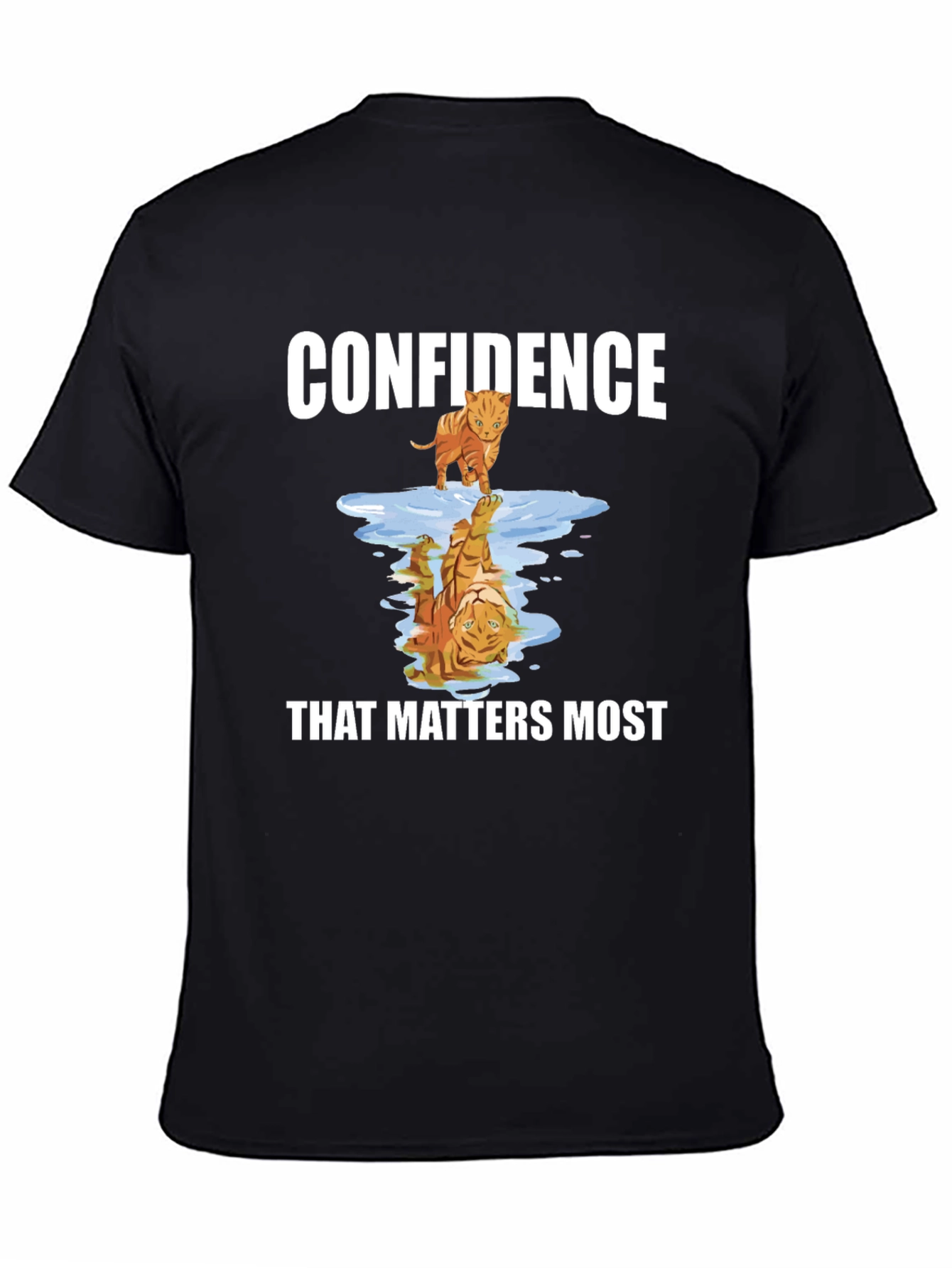 Confidence Tiger Reflection Graphic T-Shirt