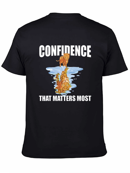 Confidence Tiger Reflection Graphic T-Shirt