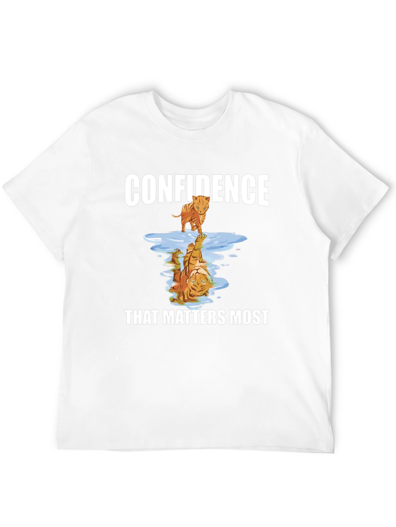 Confidence Tiger Reflection Graphic T-Shirt