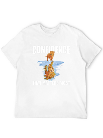 Confidence Tiger Reflection Graphic T-Shirt