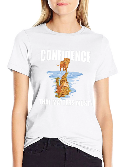 Confidence Tiger Reflection Graphic T-Shirt
