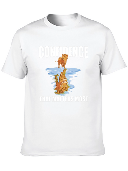 Confidence Tiger Reflection Graphic T-Shirt