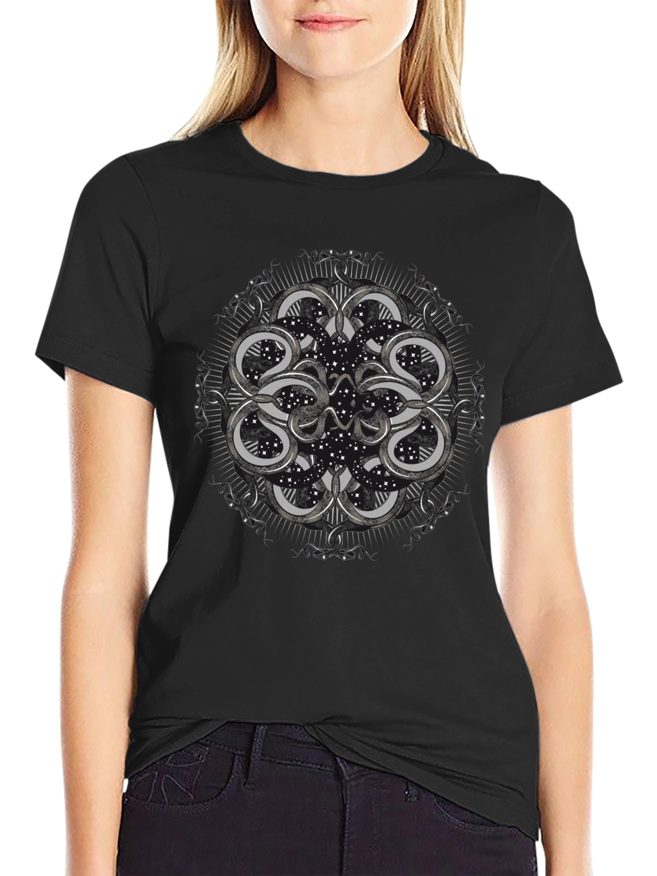 Snakes Constellation Black T-Shirt