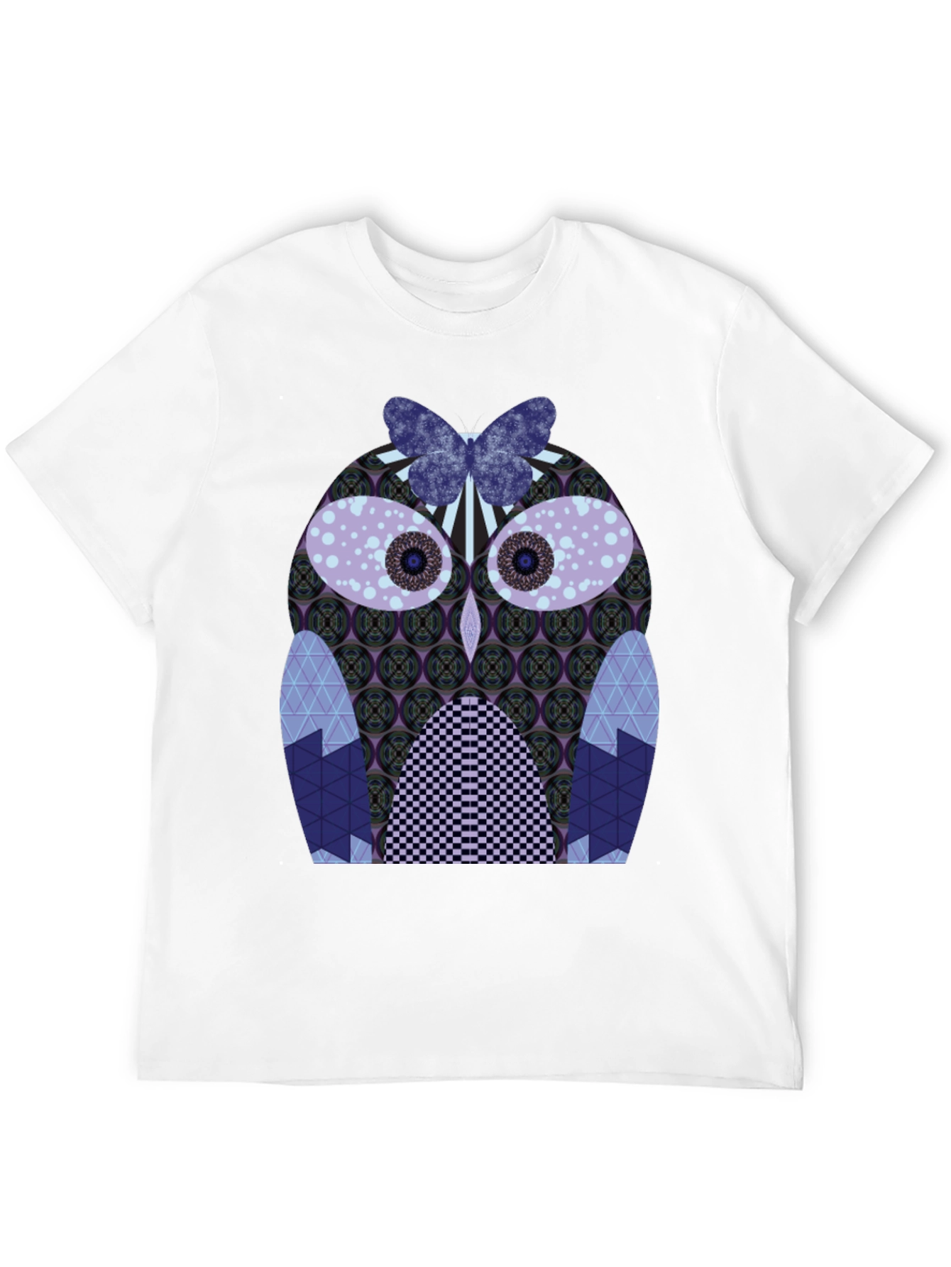 Artistic Owl Graphic Tee - Mens Black T-Shirt