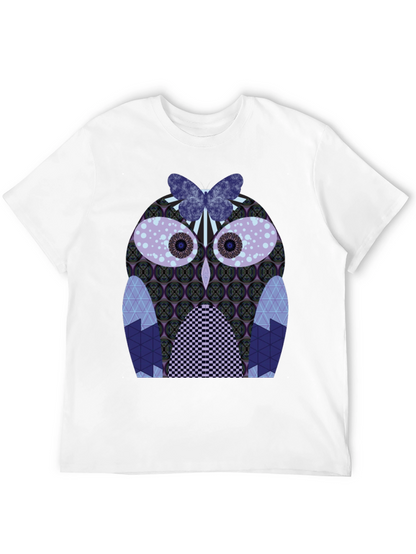 Artistic Owl Graphic Tee - Mens Black T-Shirt