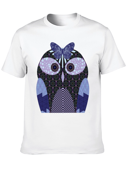 Artistic Owl Graphic Tee - Mens Black T-Shirt