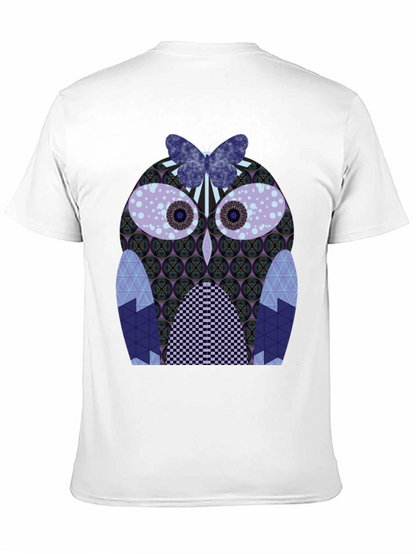 Artistic Owl Graphic Tee - Mens Black T-Shirt